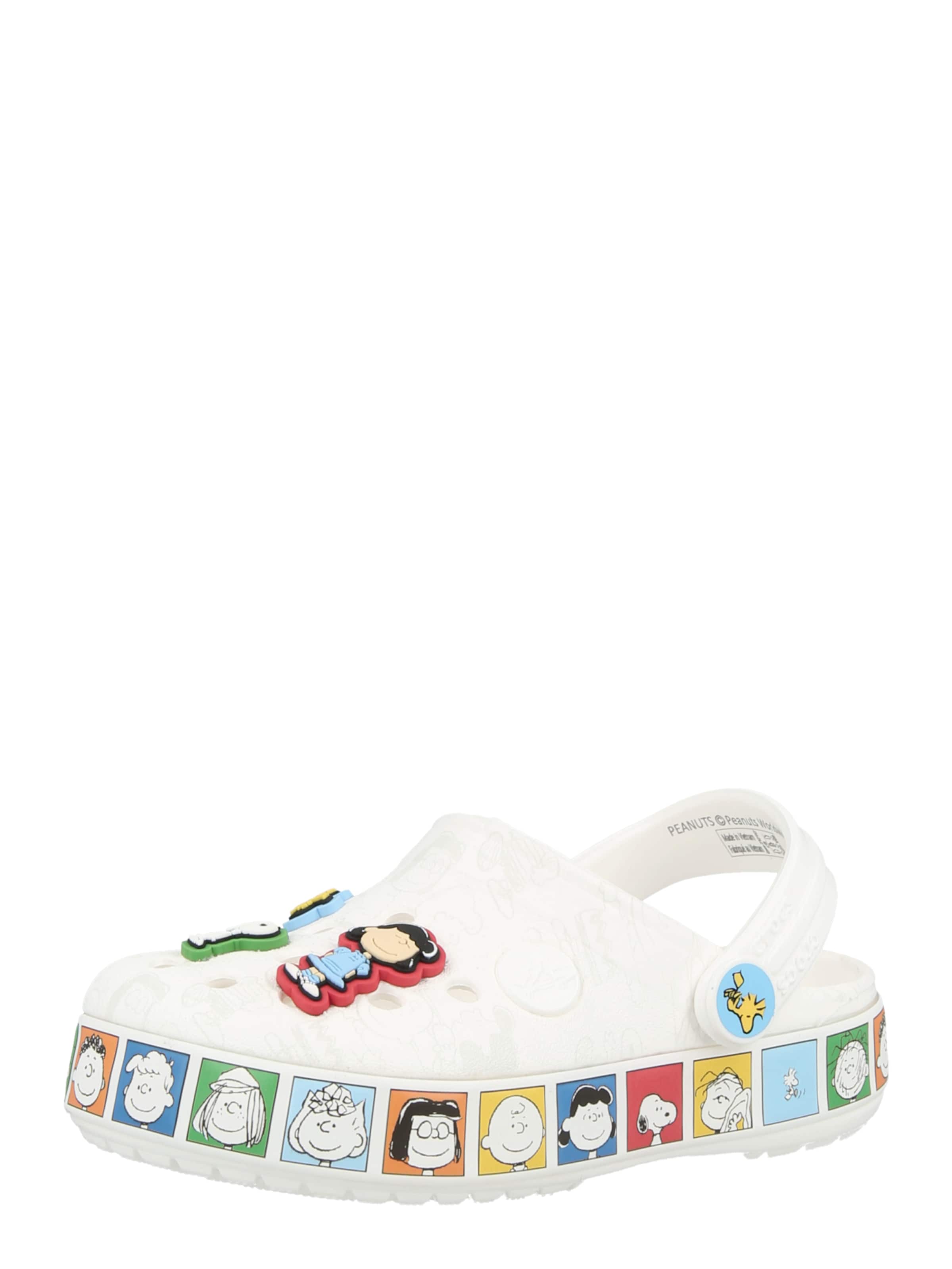 Calzatura aperta 'Peanuts' di Crocs in bianco: frontale