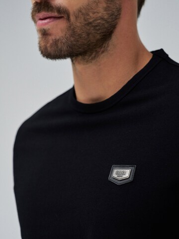 Salsa Jeans T-shirt 'Palm Beach' in Schwarz