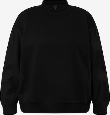 Ulla Popken Sweatshirt in Zwart: voorkant