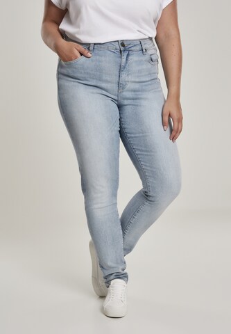 Urban Classics Skinny Jeans in Blue: front