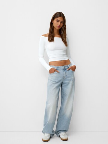 Wide Leg Jean Bershka en bleu