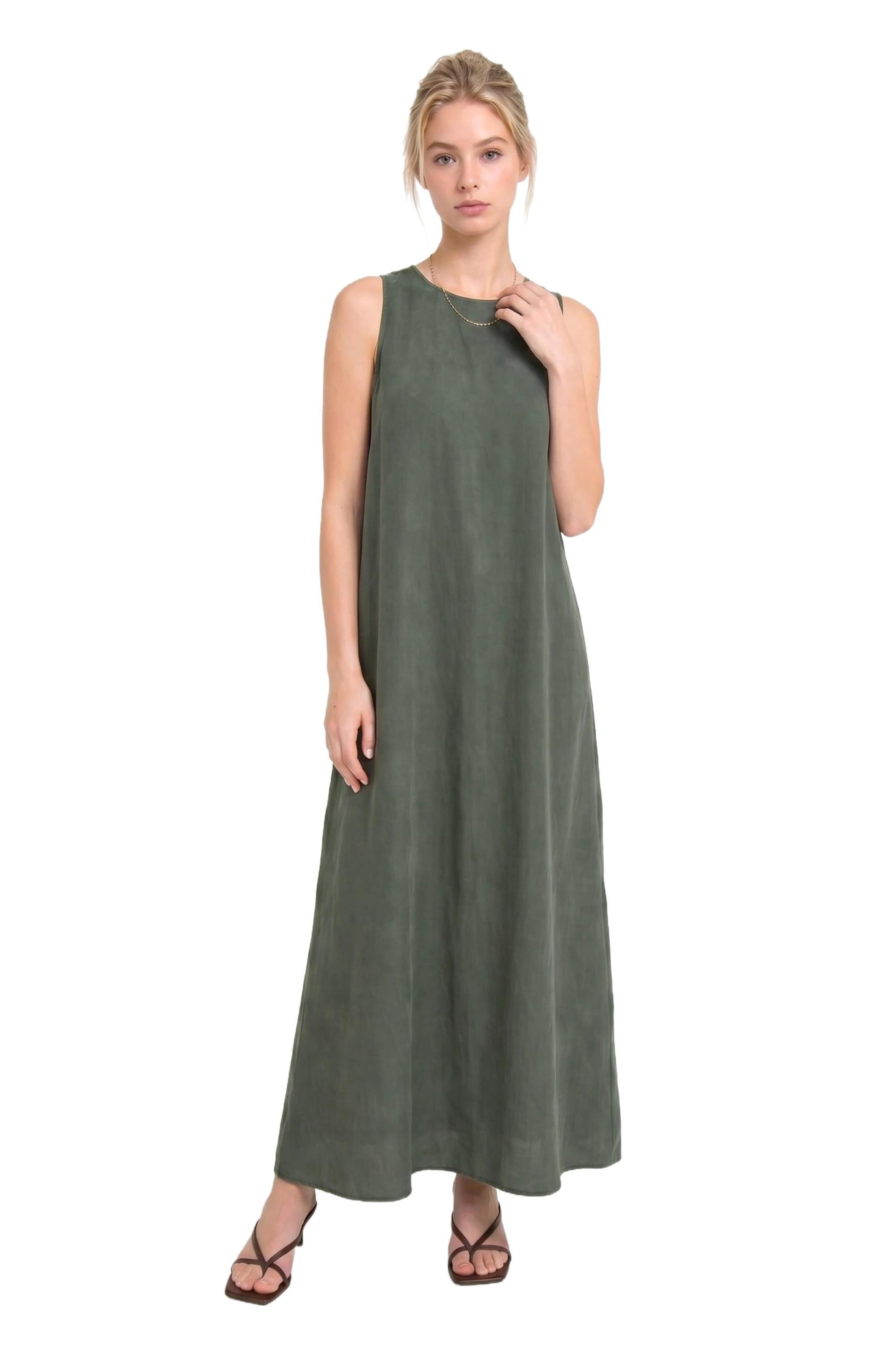 No Matter What Dress in Green: front