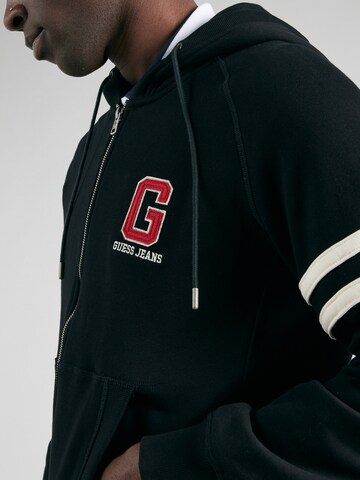 GUESS JEANS Sweatjacke in Schwarz