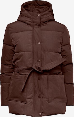 PIECES Winter Jacket 'NIDONE' in Brown: front