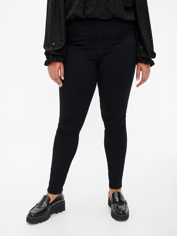 Skinny Jeggings 'JTALIA' Zizzi en noir : devant