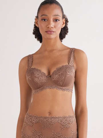 INTIMISSIMI Balconette Bra in Brown: front