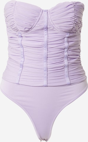 Misspap - Body camiseta en lila: frente