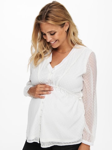 Only Maternity Pusero värissä valkoinen: etupuoli
