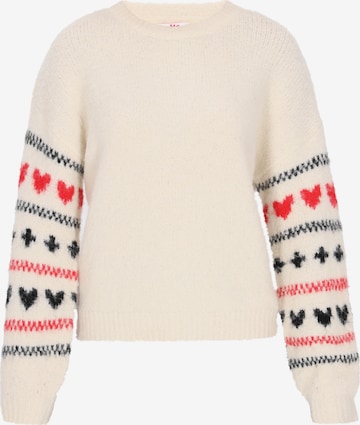 balts MYMO Džemperis 'Young Fashion': no priekšpuses