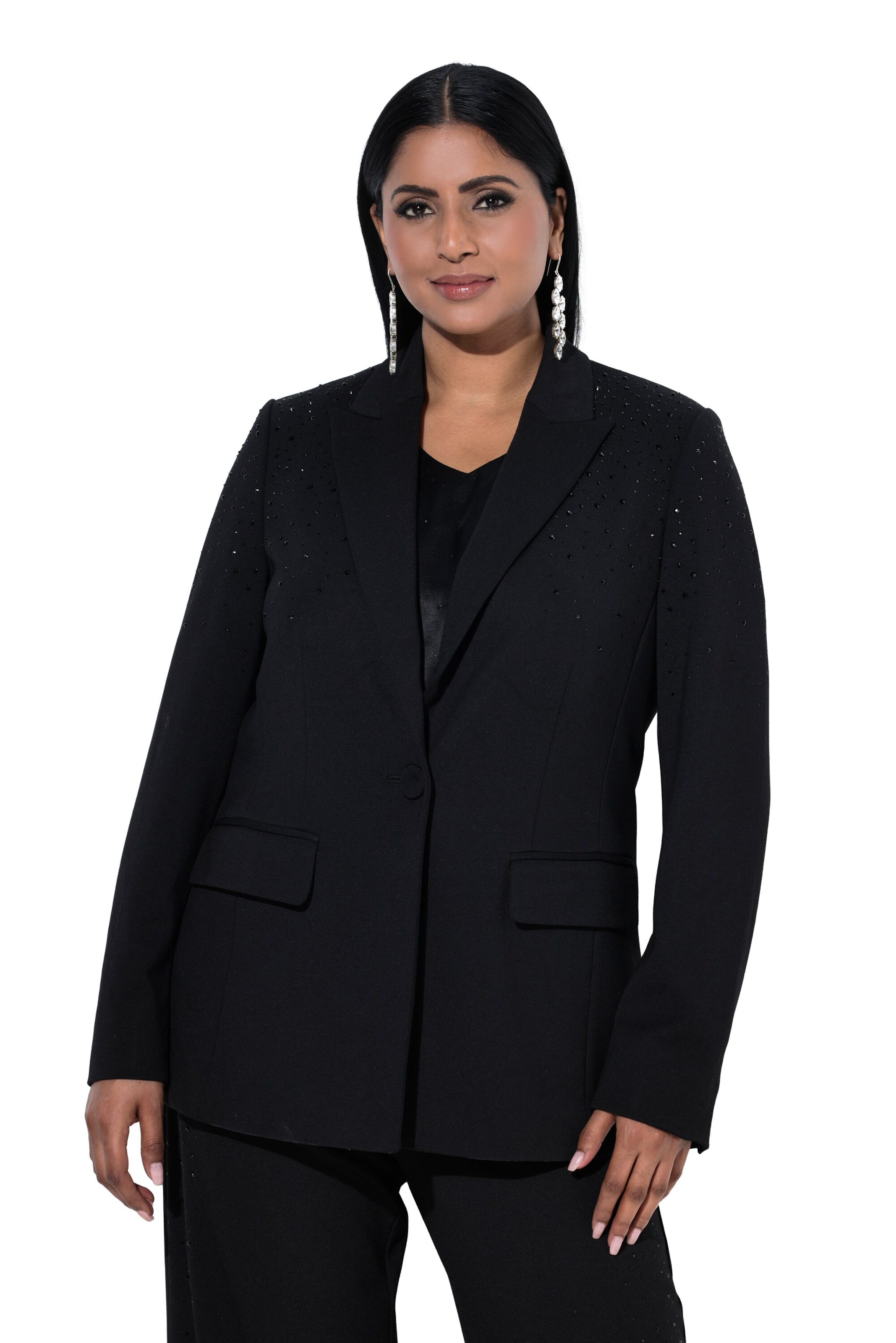 Ulla Popken Blazer in Schwarz: Vorderseite
