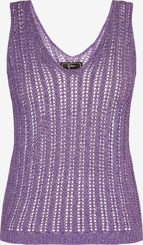 faina Knitted Top in Purple: front