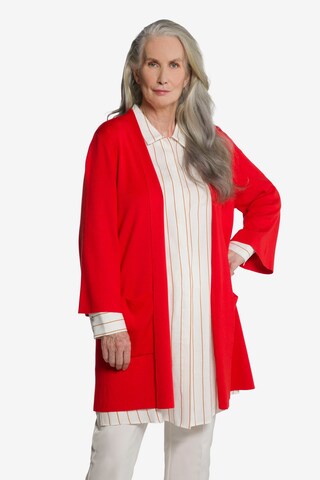 Ulla Popken Knit Cardigan '800571' in Red: front