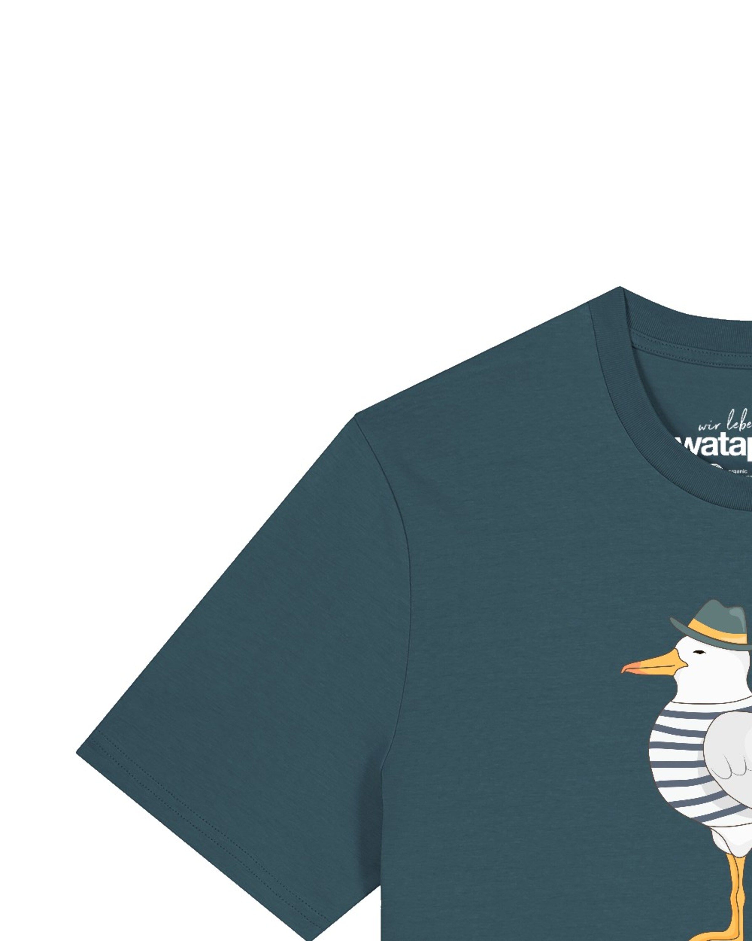 T-Shirt 'Möwe Mit Hut' Watapparel en vert