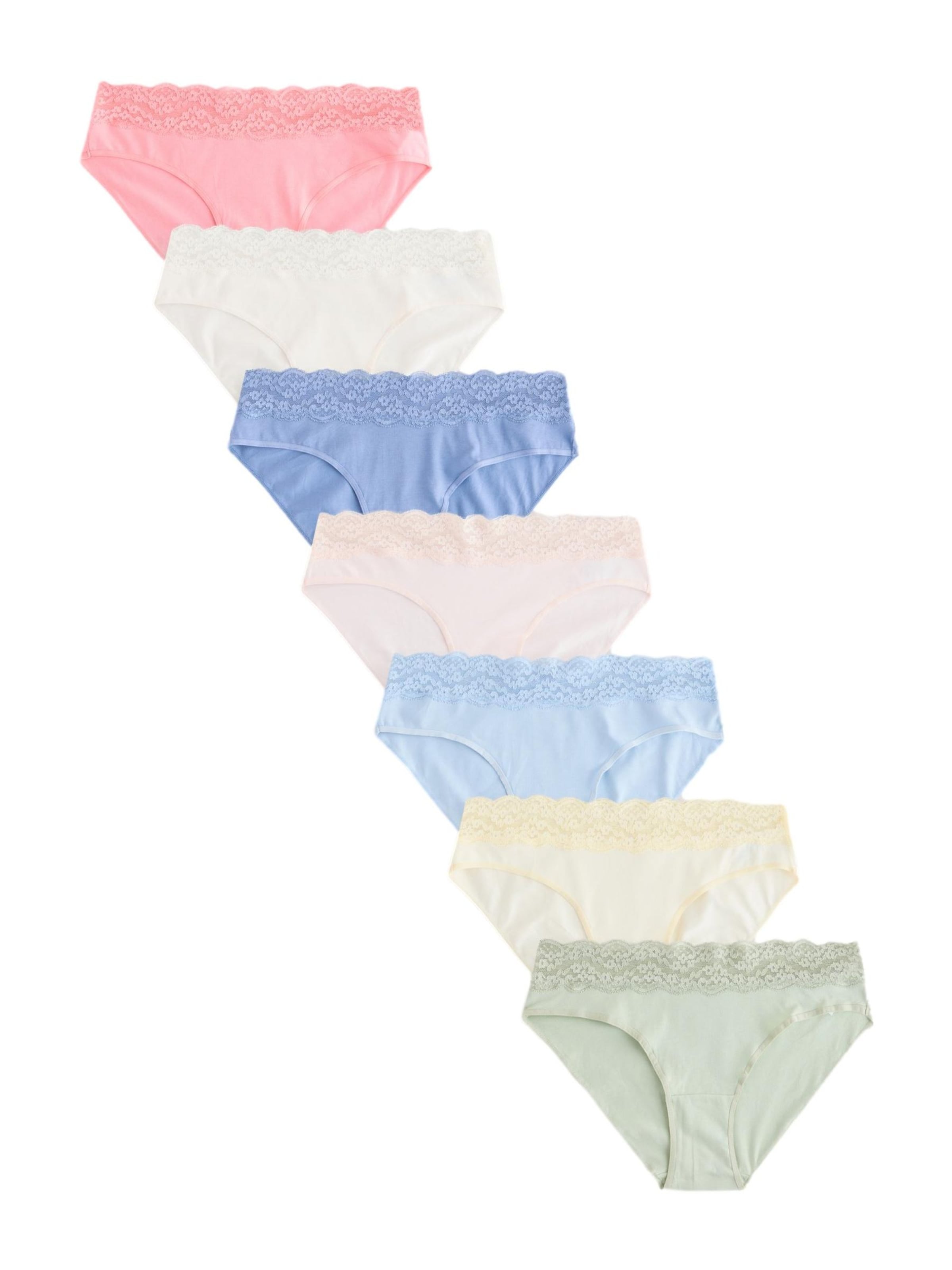 Next Cueca em XXS em creme / azul / azul claro / amarelo claro / verde claro / amora / rosa pastel, Vista do artigo