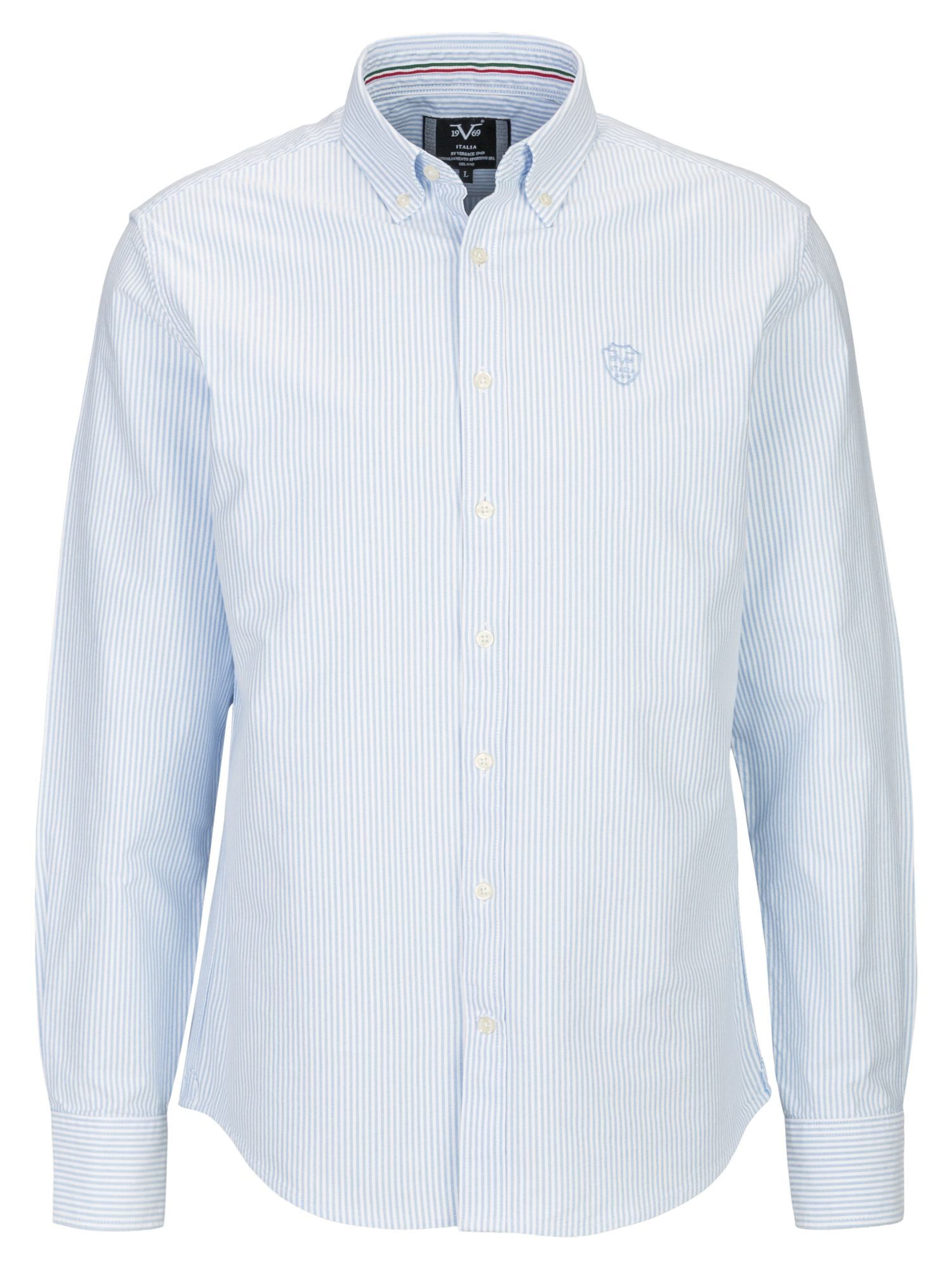 19V69 ITALIA Regular Fit Hemd 'Rocco' in Blau: Vorderseite