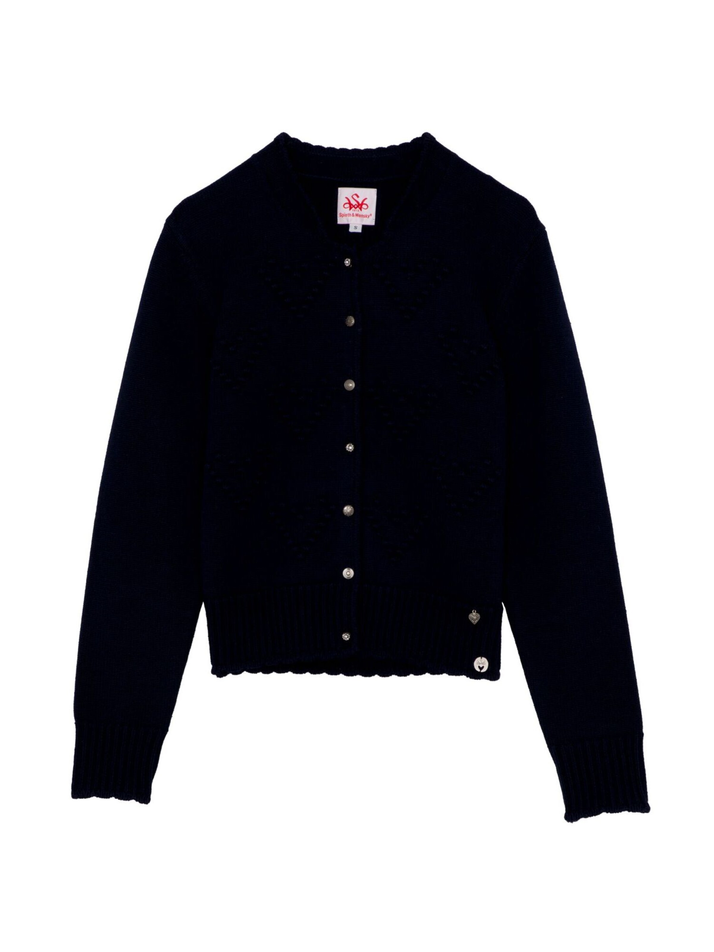 SPIETH & WENSKY Gebreide klederdrachtjasjes 'Brescia' in Blauw: voorkant