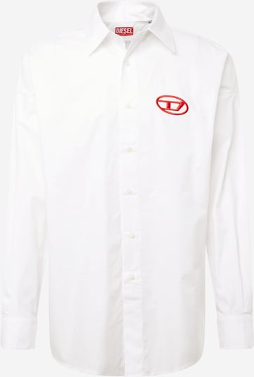 DIESEL Button Up Shirt 'DOU' in Red / Off white, Item view