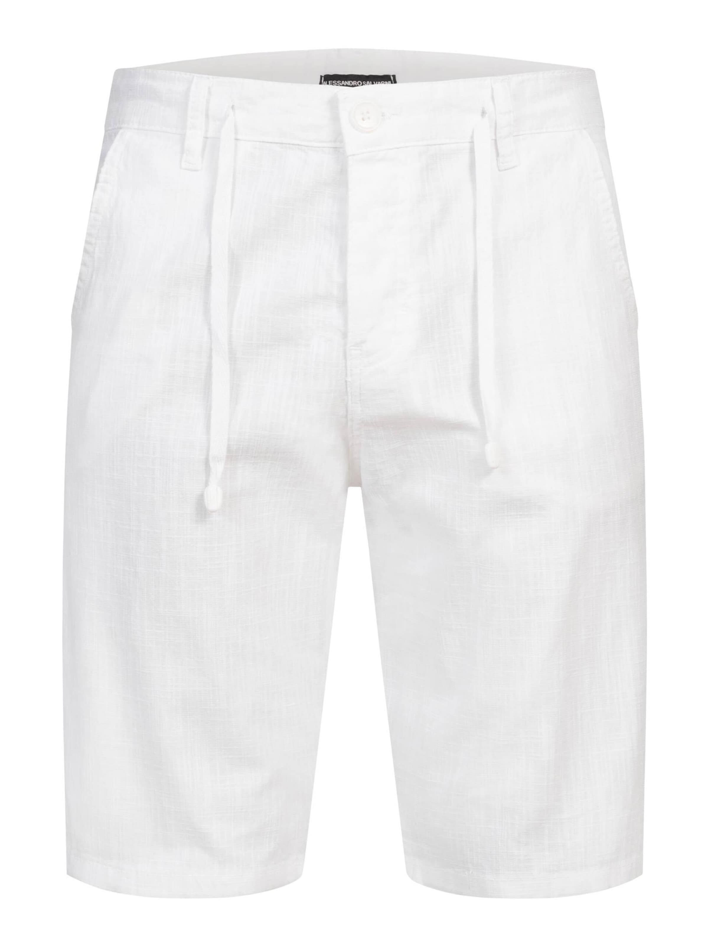 Alessandro Salvarini Regular Broek in Wit: voorkant