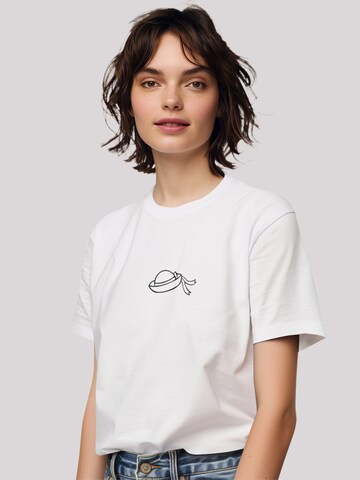F4NT4STIC T-Shirt 'Alice im Wunderland Hut' in Weiß: Vorderseite