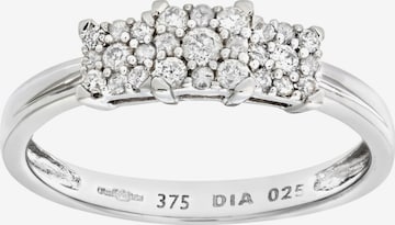 DIAMANT LETERNEL Ring 'Cluster-Ring aus 375 Weißgold mit Diamant' in Zilver: voorkant