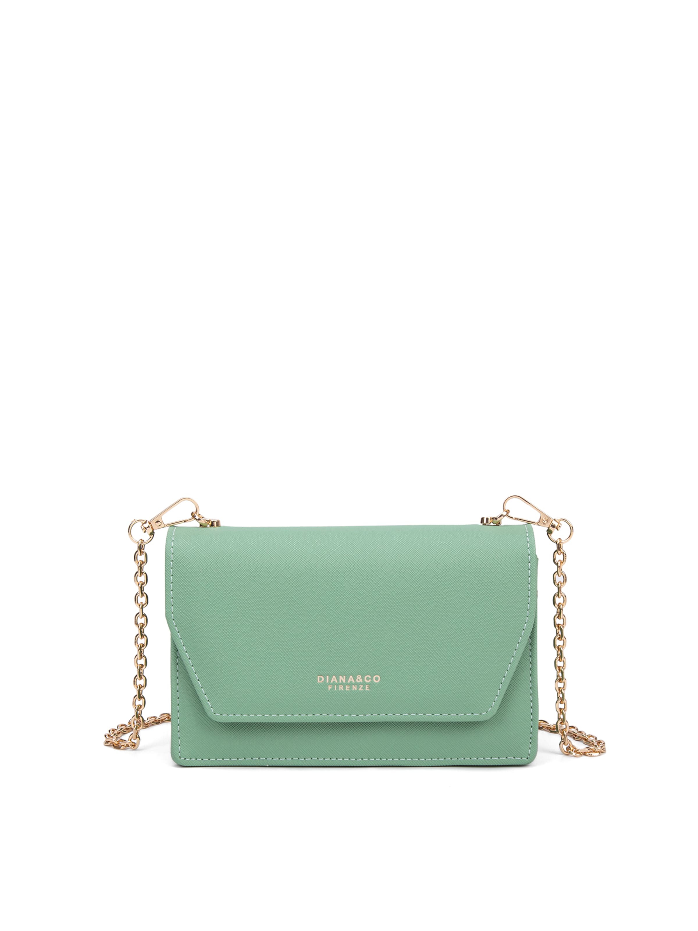 Borsa a tracolla 'Borsa a Tracolla Donna Diana&Co Poliestere Bottone Magnetico Tracolla Catena Rimovibile' di Diana&Co. in verde: frontale