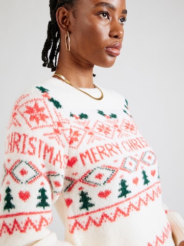 smėlio River Island Megztinis 'CHRISTMAS FAIRISLE'
