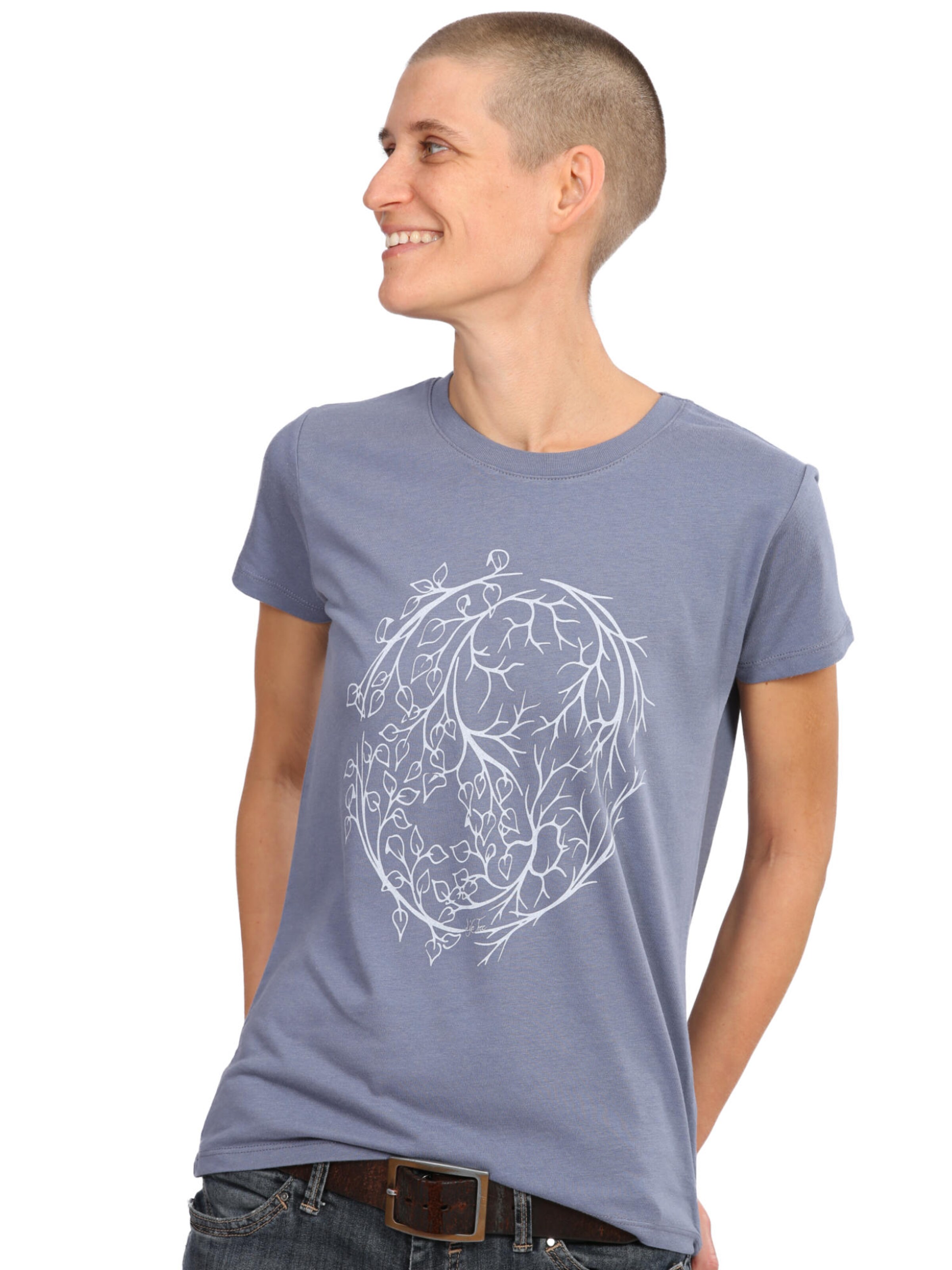 Life-Tree Shirt 'Fairwear YinYang' in Grey