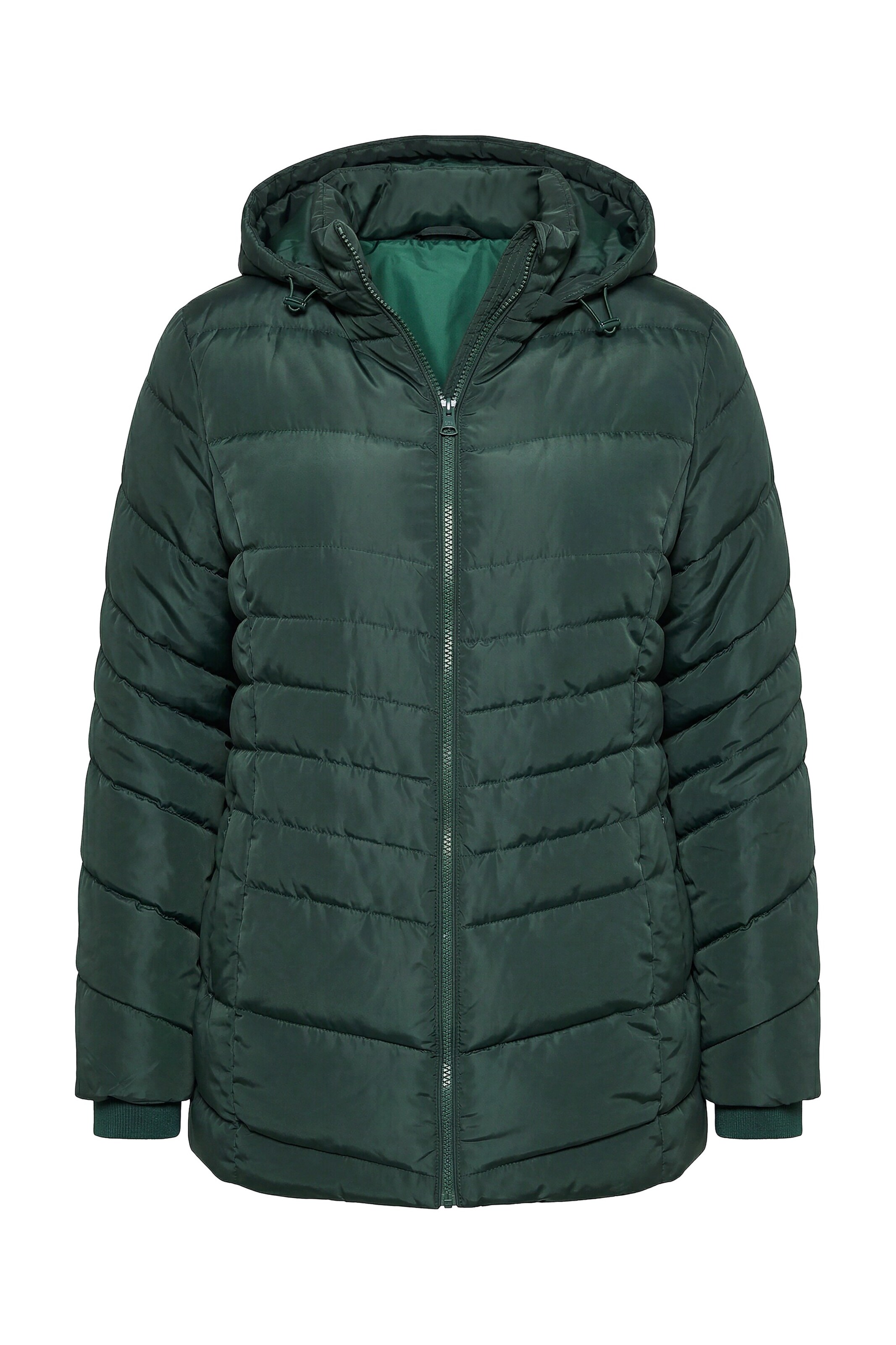 Ulla Popken Steppjacke in M-L in dunkelgrün, Produktansicht
