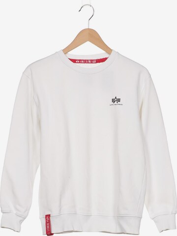 ALPHA INDUSTRIES Sweatshirt & Zip-Up Hoodie in S in White: front