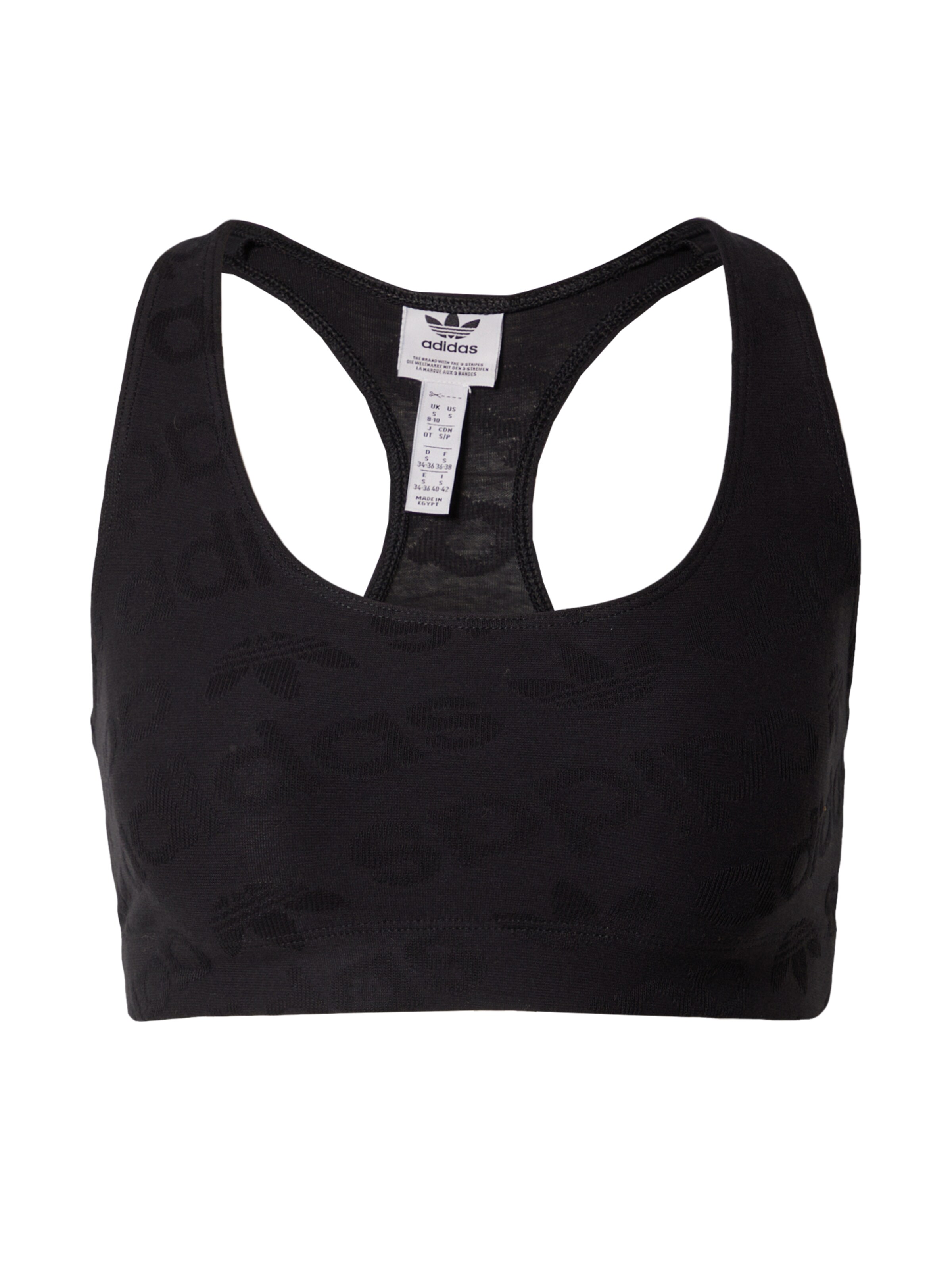 ADIDAS ORIGINALS Bralette Bra in Black: front