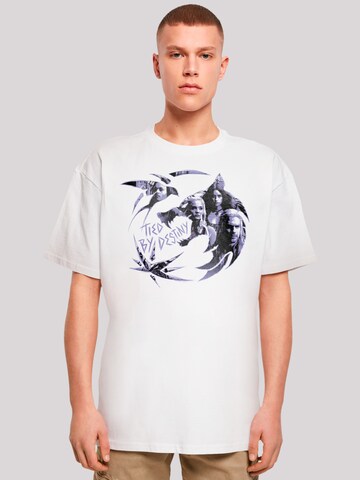 F4NT4STIC Shirt 'The Witcher Wolf Logo Infill Netflix TV Series' in Wit: voorkant