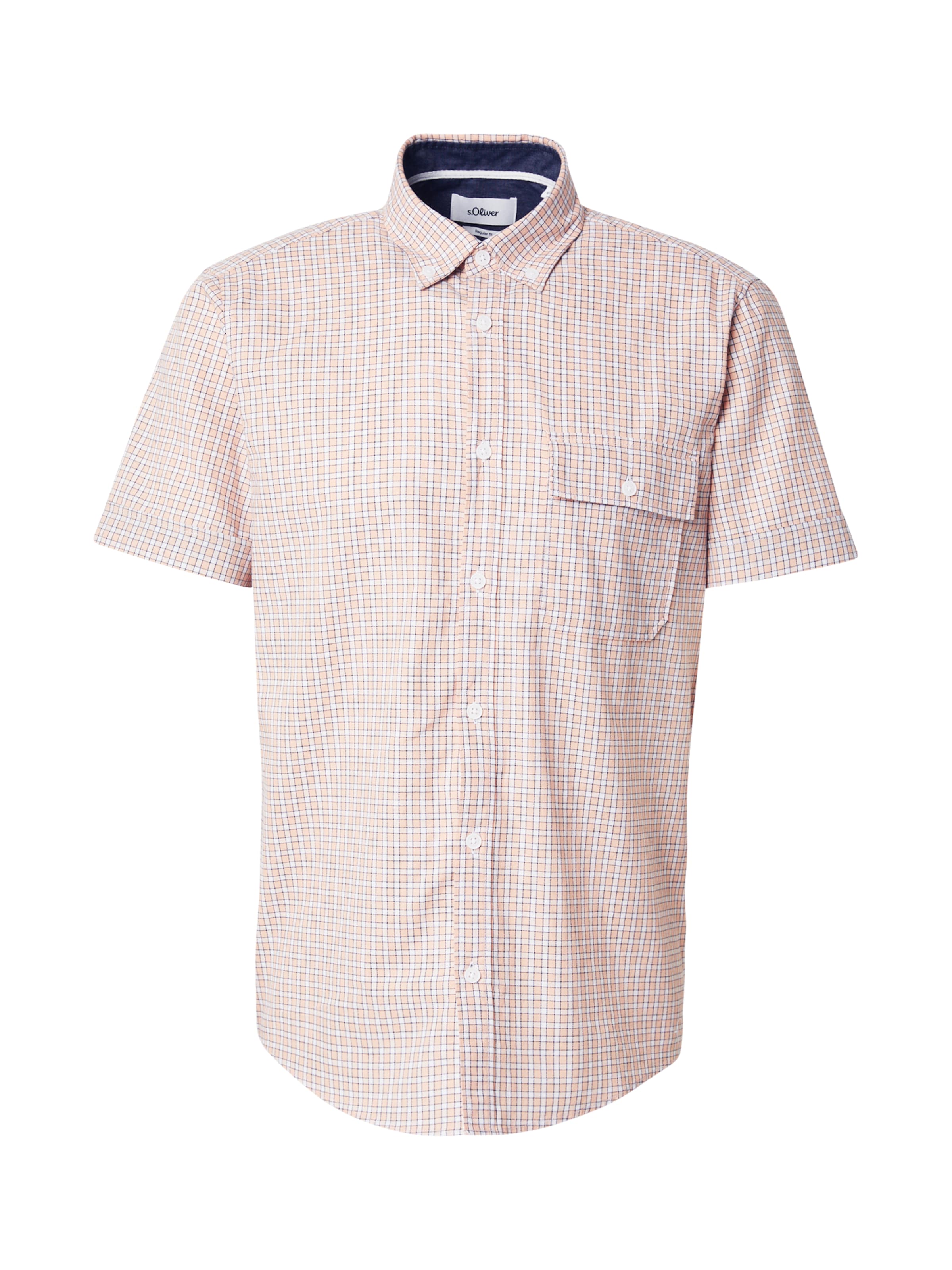 s.Oliver Regular Fit Hemd in Orange: Vorderseite