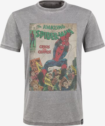 T-Shirt 'Marvel Spiderman Crisis on Campus' Recovered en gris : devant