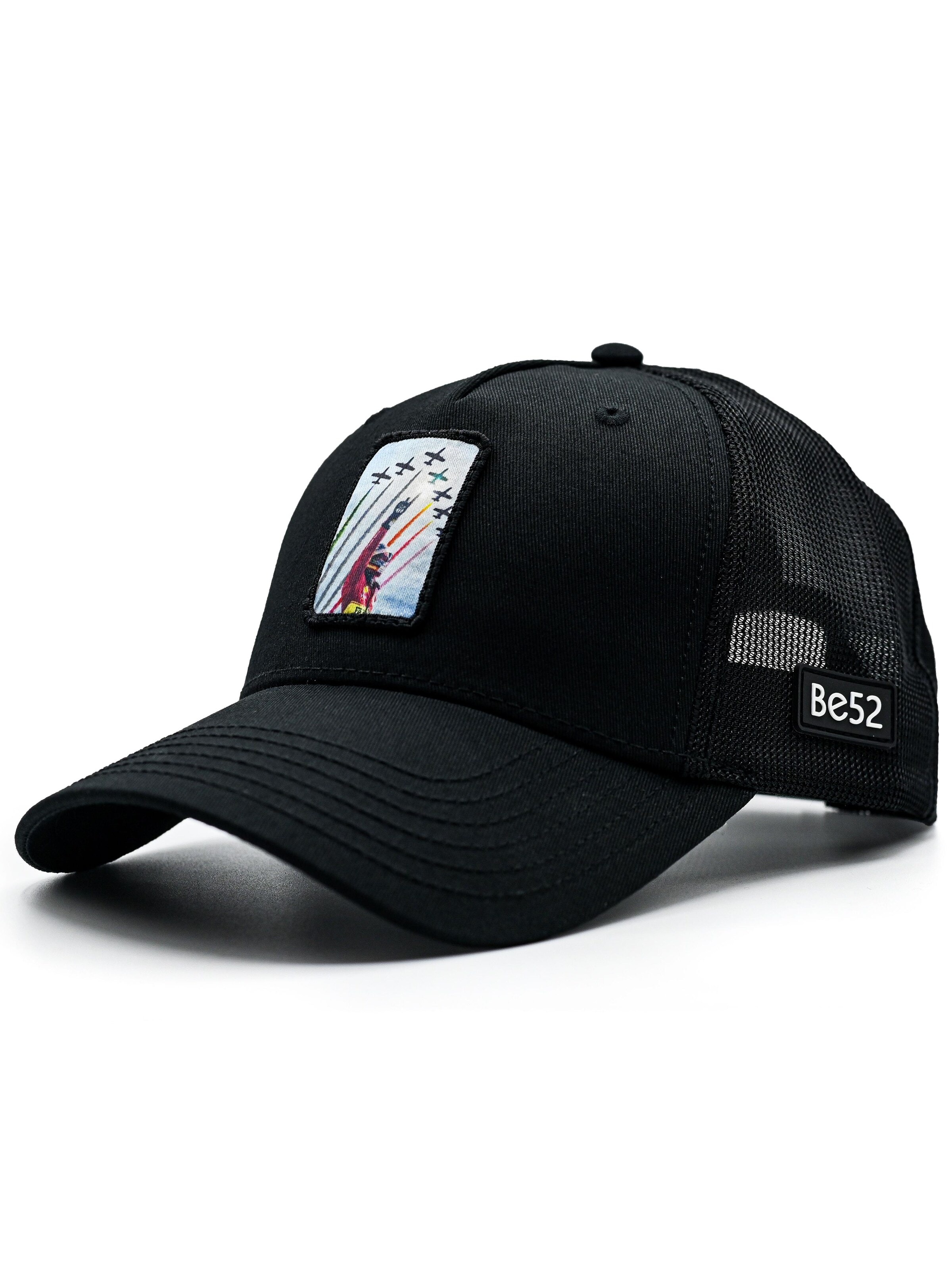 Be52 Cap 'Scuderia'‌‌‌‌‌ in Schwarz: Vorderseite