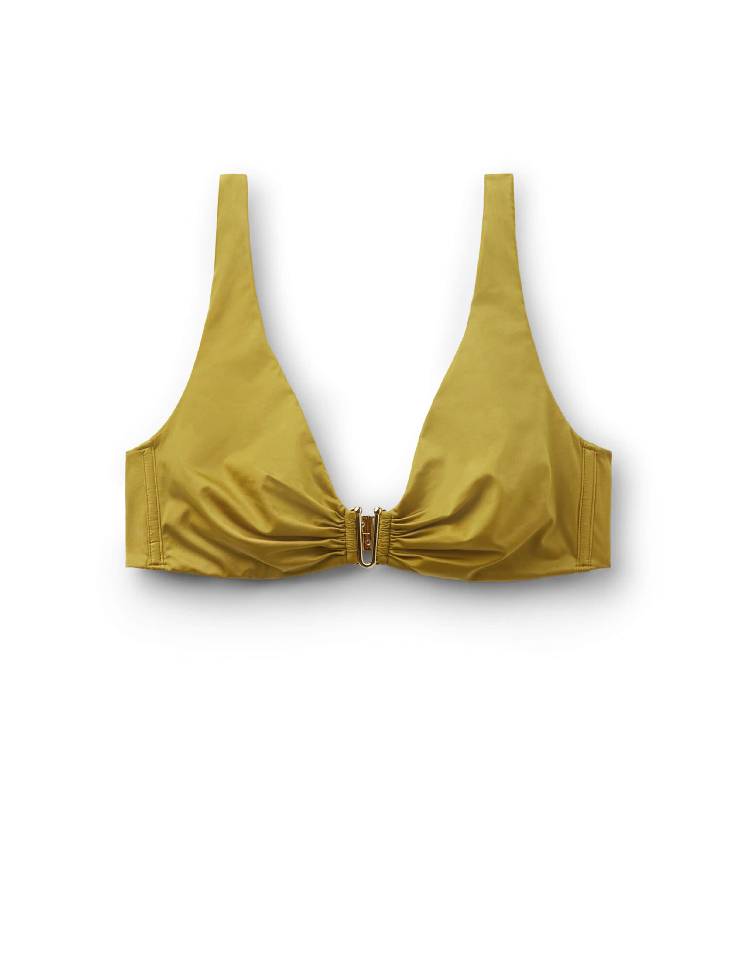 CALZEDONIA Bikini Top 'Shiny Satin' in Yellow: front