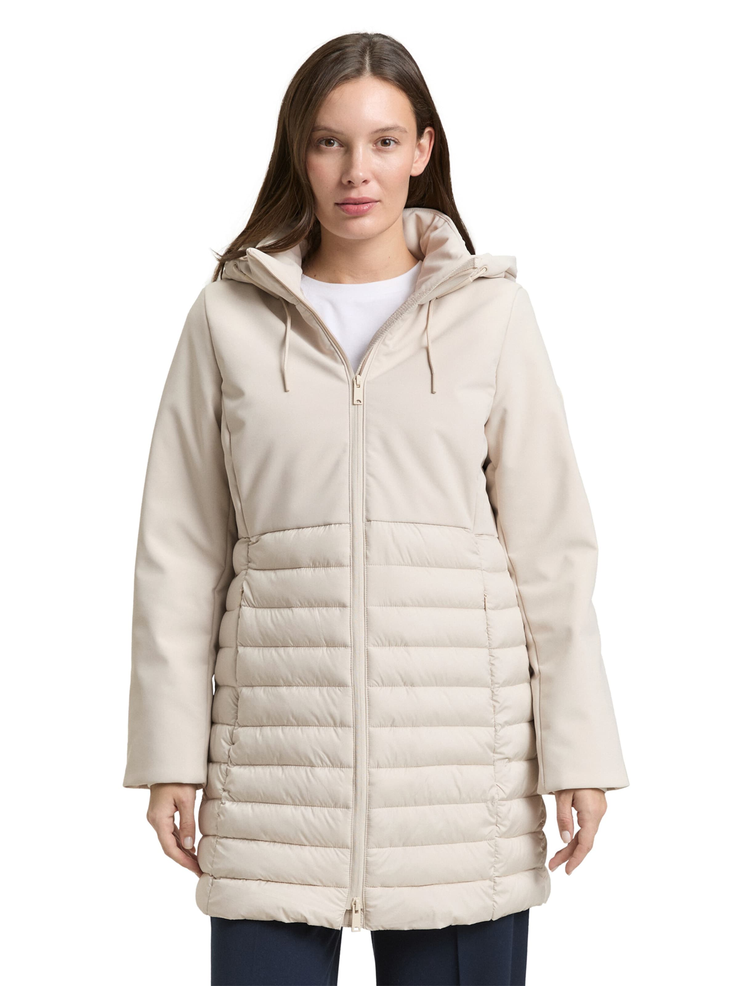 TOM TAILOR Tussenmantel in Wit: voorkant