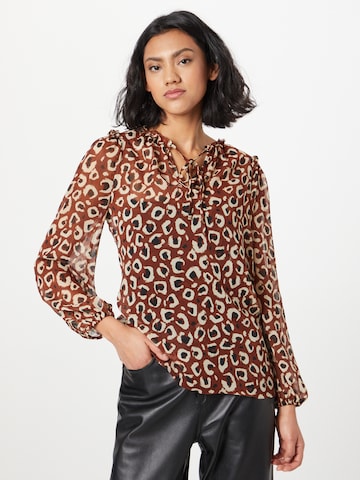 Wallis Blouse in Bruin: voorkant