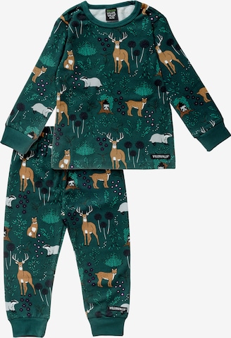 Villervalla Pajamas 'Winter Forest' in Green: front