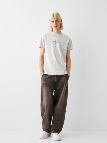 Bershka T-Shirt in Grau