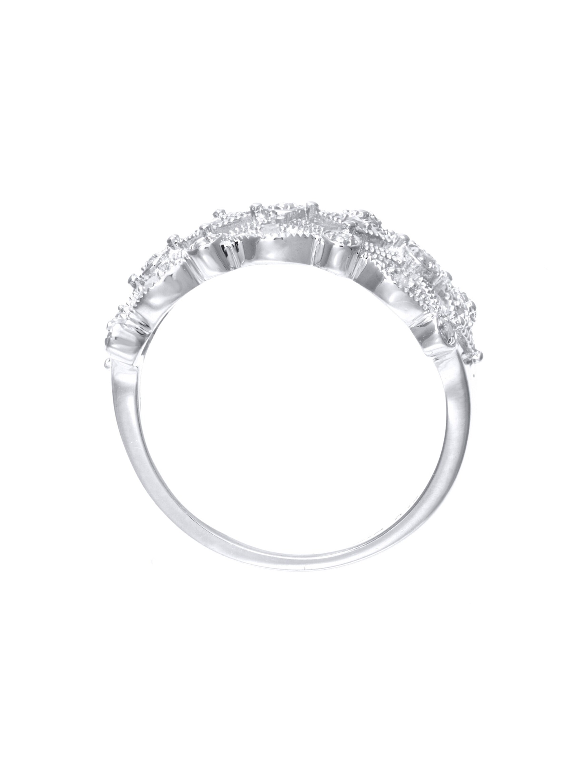 Anello 'Ring aus 375 Weißgold mit Diamant' di DIAMANT LETERNEL in argento