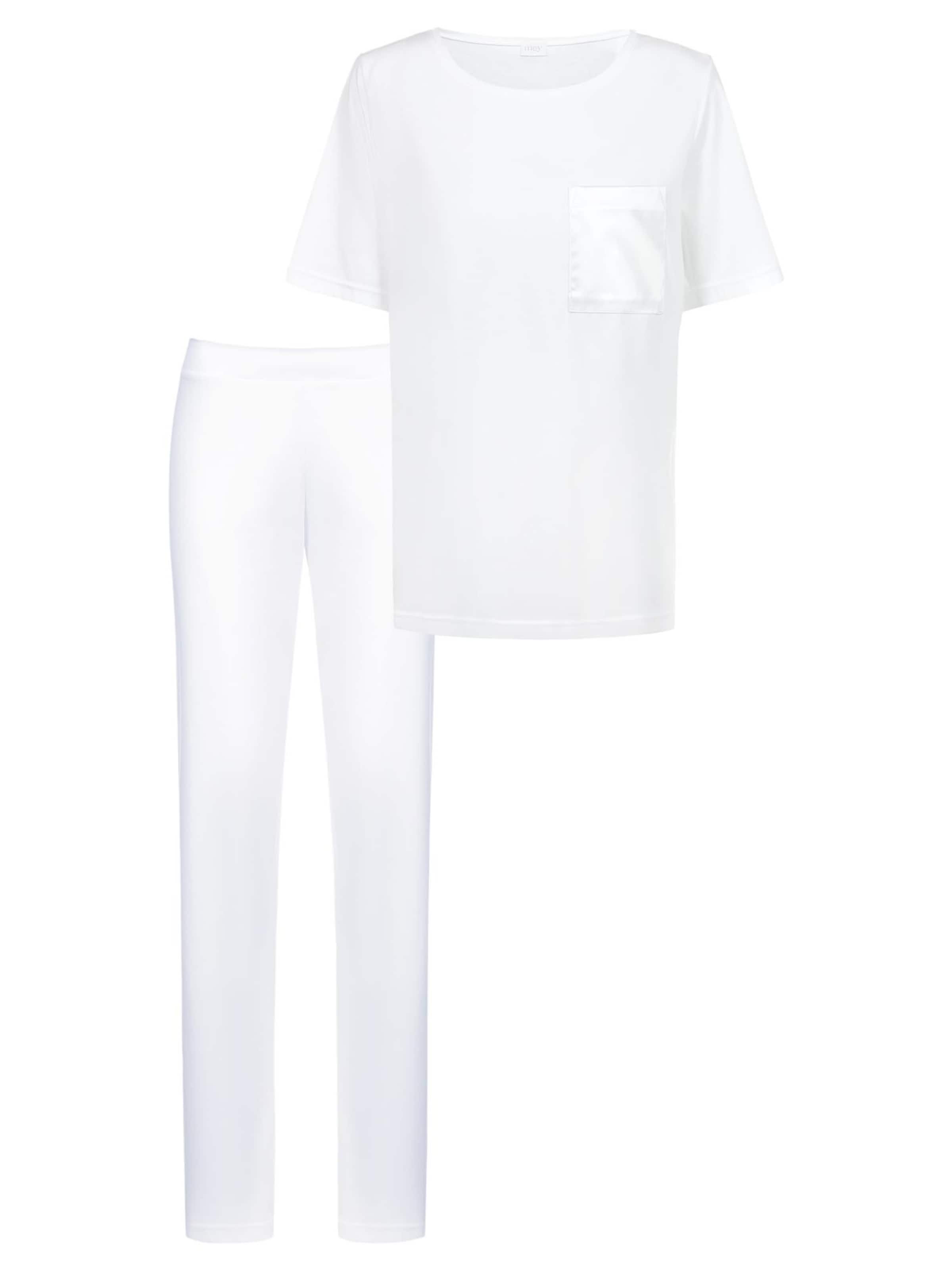 Mey Pyjama 'Malea' in Wit: voorkant