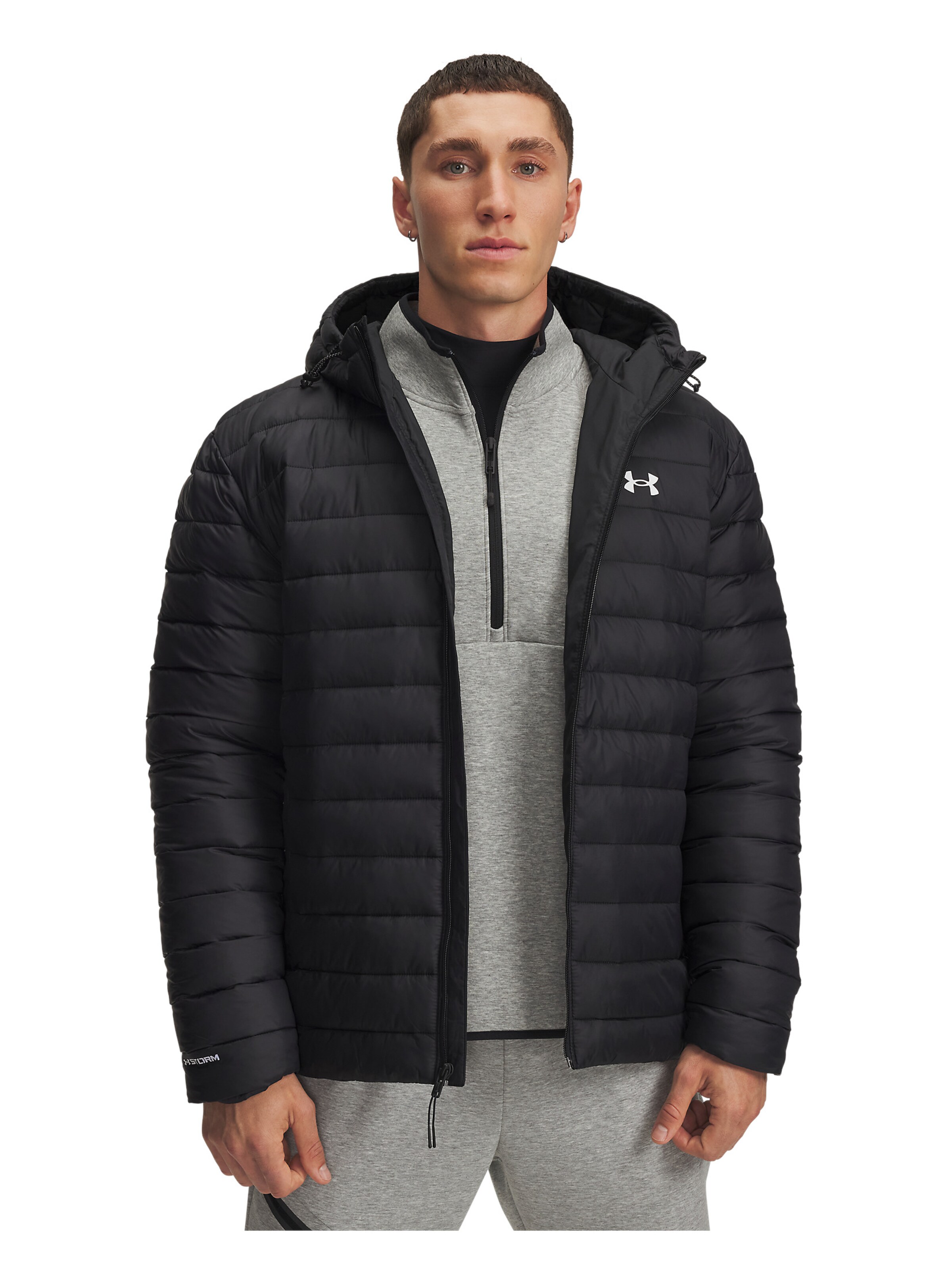 UNDER ARMOUR Athletic Jacket 'Insulate' in Black: front