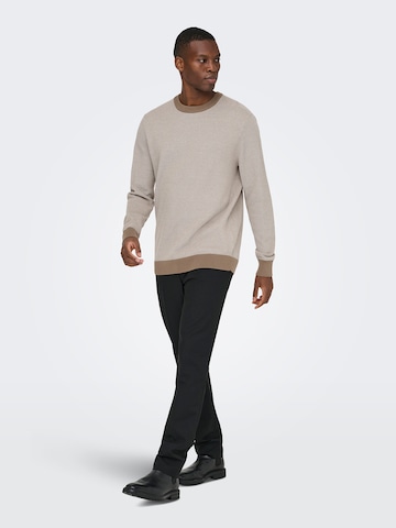 Only & Sons Sweater 'ONSTAP' in Beige