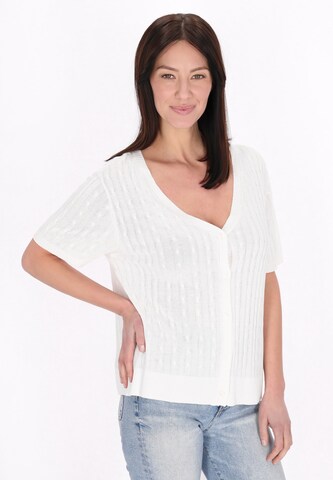 usha BLUE LABEL Knit cardigan in White: front