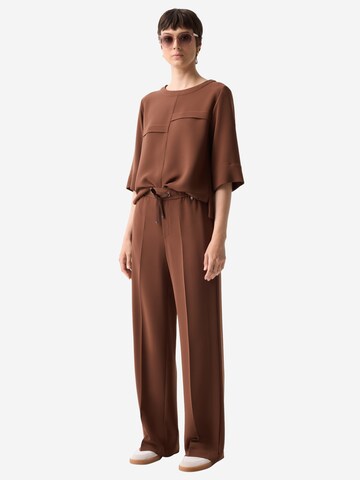 BOGNER Loose fit Pleated Pants 'Enny' in Brown