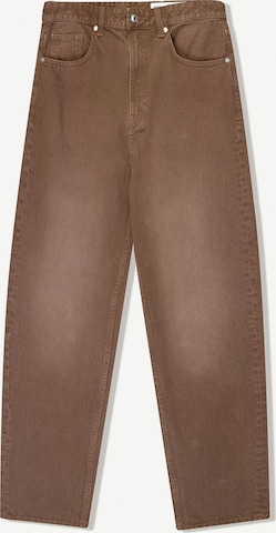 Loosefit Jean Bershka en marron : devant