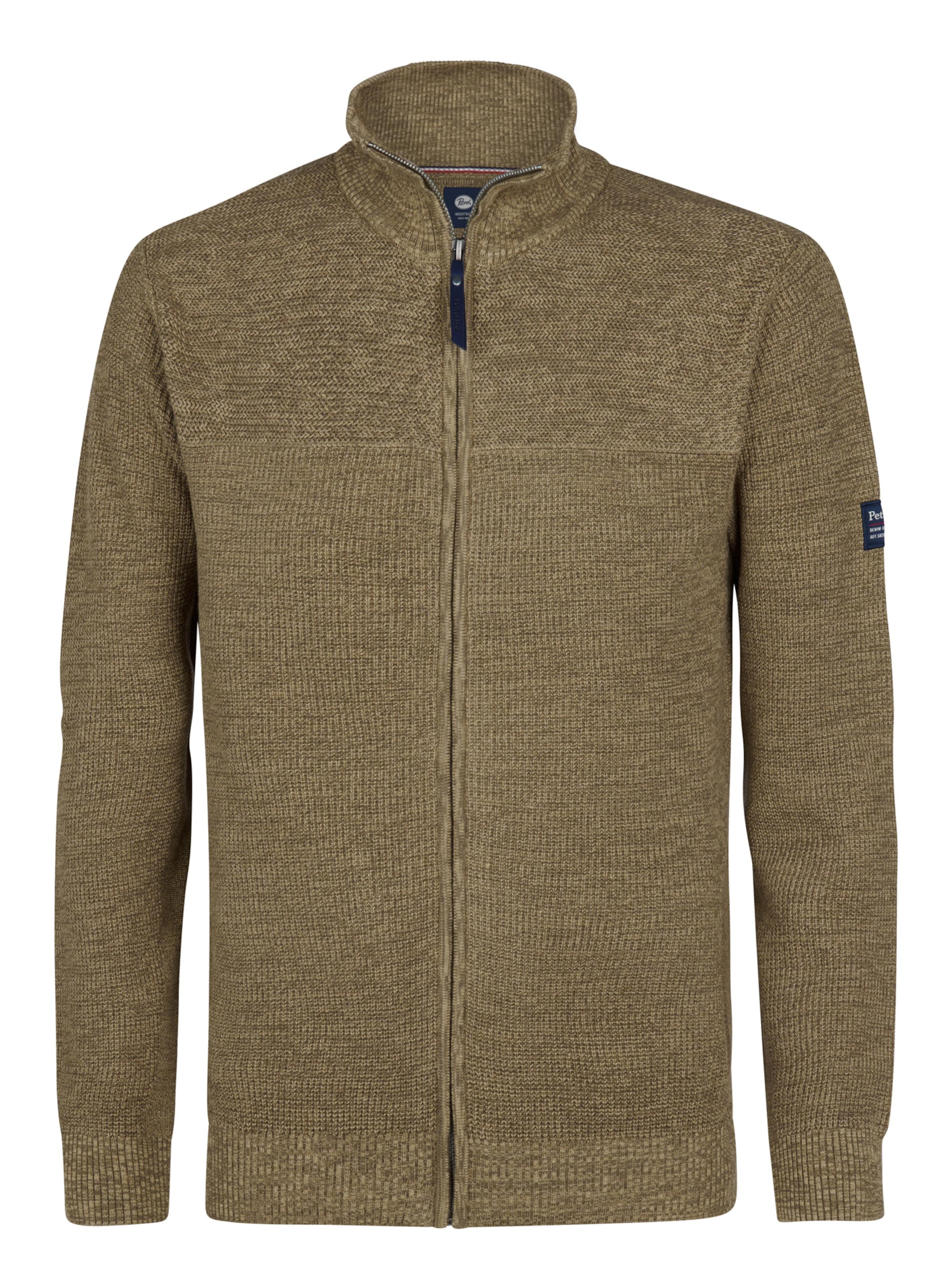 Petrol Industries Gebreid vest 'Bristol' in Bruin: voorkant