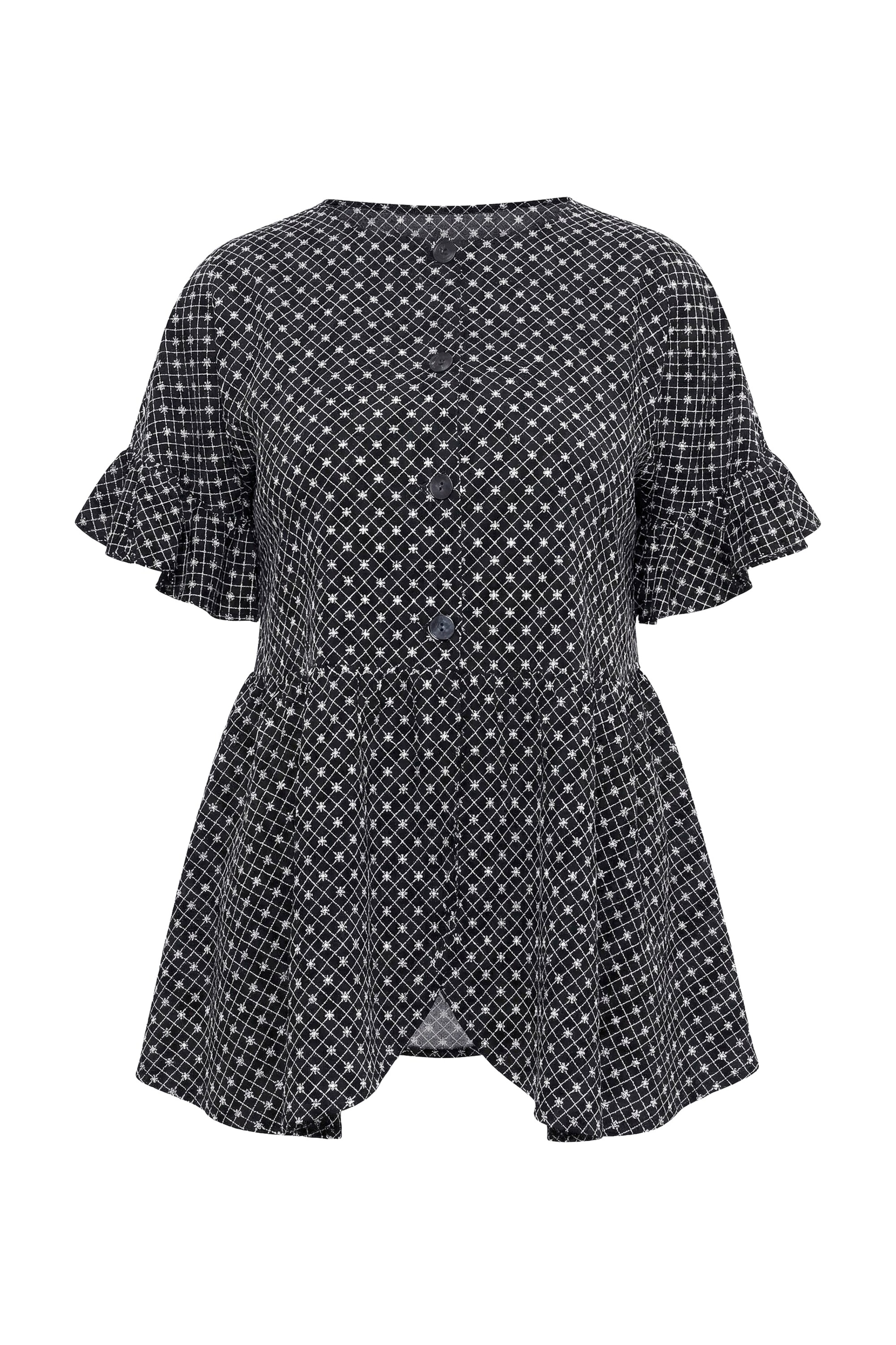 Ulla Popken Bluse in Schwarz: Vorderseite