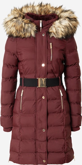 Oasis Winterjas in de kleur Beige / Donkerrood / Zwart, Productweergave