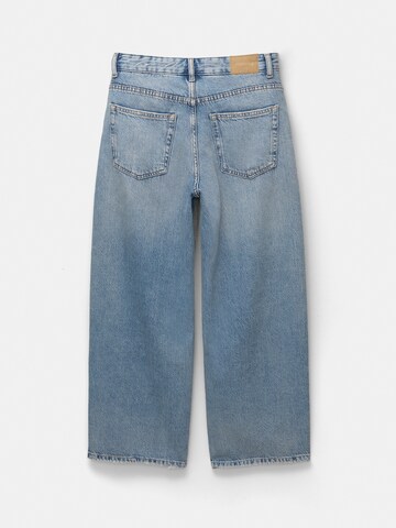 Wide leg Jeans de la Pull&Bear pe albastru
